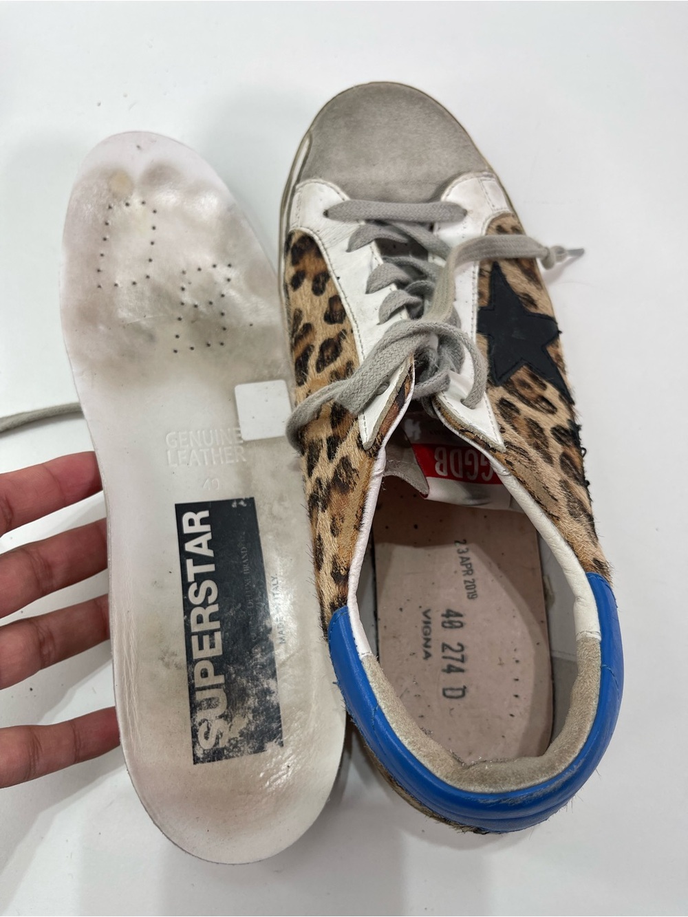 Golden Goose Superstar Calf Hair Leopard Leather Sneakers Skateboard Women 40 - Picture 7 of 9